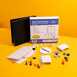 Create Your Own Board Game Set – DIY Game Kit with Blank Game Board, Game Pieces, Blank Cards, Dice, Spinner, Rulebook, Sand Timer – Complete Build Your Own Game Set for Family Board Games