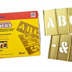 Stencil-6" Brass Letter Set(1) A-Z, (1) Ampersand, Blanks, (1) Comma, (1) Dash, (1) Period 6