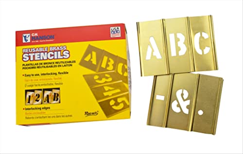 Stencil-6" Brass Letter Set(1) A-Z, (1) Ampersand, Blanks, (1) Comma, (1) Dash, (1) Period 6