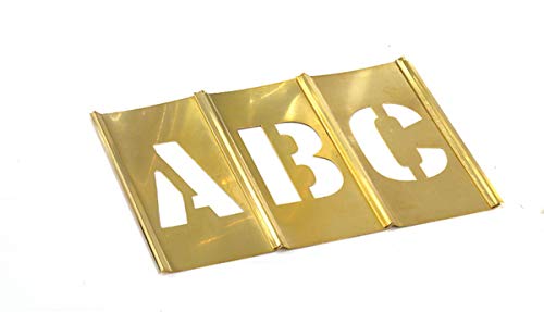 Stencil-6" Brass Letter Set(1) A-Z, (1) Ampersand, Blanks, (1) Comma, (1) Dash, (1) Period 6