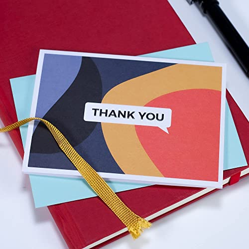 L'apostrophe Thank You Cards - Set of Small Blank Notecards - Modern Design for Small Business, Birthday, Graduation, All Occasions (16 count)