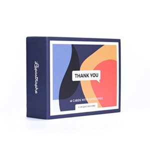 L'apostrophe Thank You Cards - Set of Small Blank Notecards - Modern Design for Small Business, Birthday, Graduation, All Occasions (16 count)