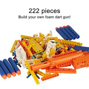 Apostrophe Games Foam Dart Blaster Toy Gun Building Block Set (222 Pieces) Build and Shoot Foam Darts