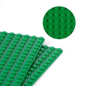 Apostrophe Games Building Blocks Base Plates Compatible with All Major Brands – 2 Pack, 10 x 10 Inches Baseplate for Building Bricks – Durable and Sturdy Baseplates (2X Green)