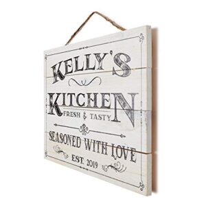 Artblox Personalized Kitchen Signs Custom Wood Sign Printed On Real Pine Wood Kitchen Wall Decor Personalized Gifts For Wife Christmas Gift Ideas Rustic Home Decor Customized Gifts