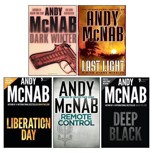 Andy McNab 5 Books Collection Set(Liberation Day, Dark Winter, Remote Control, Last Light, Deep Black)