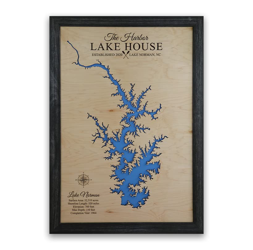 Personalized House Decor Wood Lake Map of Any Lake - Customized Handmade Gifts for Lake House Wall Decor