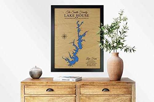 Personalized House Decor Wood Lake Map of Any Lake - Customized Handmade Gifts for Lake House Wall Decor