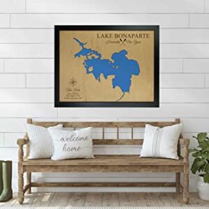 Personalized House Decor Wood Lake Map of Any Lake - Customized Handmade Gifts for Lake House Wall Decor