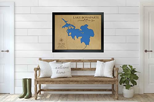 Personalized House Decor Wood Lake Map of Any Lake - Customized Handmade Gifts for Lake House Wall Decor