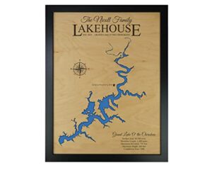 personalized house decor wood lake map of any lake – customized handmade gifts for lake house wall decor