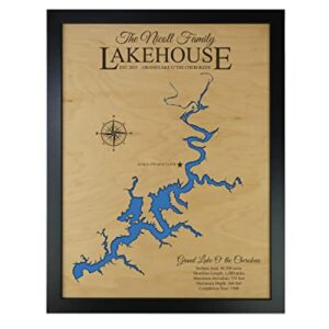 Personalized House Decor Wood Lake Map of Any Lake - Customized Handmade Gifts for Lake House Wall Decor