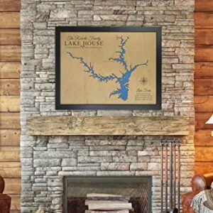 Personalized House Decor Wood Lake Map of Any Lake - Customized Handmade Gifts for Lake House Wall Decor