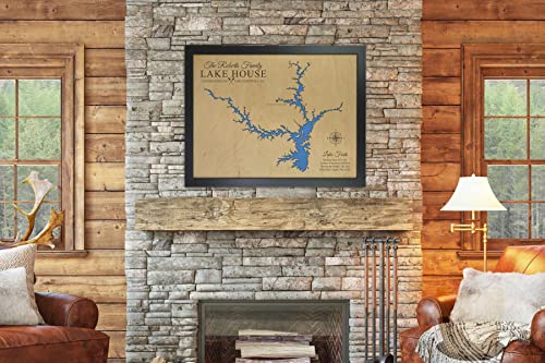 Personalized House Decor Wood Lake Map of Any Lake - Customized Handmade Gifts for Lake House Wall Decor