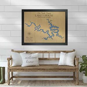 Personalized House Decor Wood Lake Map of Any Lake - Customized Handmade Gifts for Lake House Wall Decor