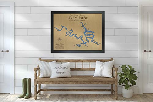 Personalized House Decor Wood Lake Map of Any Lake - Customized Handmade Gifts for Lake House Wall Decor