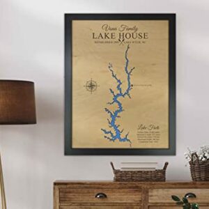 Personalized House Decor Wood Lake Map of Any Lake - Customized Handmade Gifts for Lake House Wall Decor