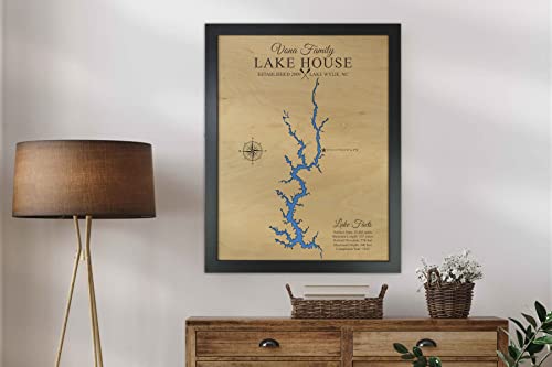 Personalized House Decor Wood Lake Map of Any Lake - Customized Handmade Gifts for Lake House Wall Decor