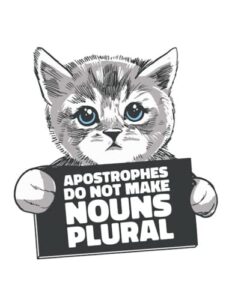 cat cat grammar apostrophe english grammar police: notebook designed (8.5 x 11)
