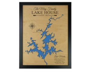 personalized house decor wood lake map of any lake – customized handmade gifts for lake house wall decor