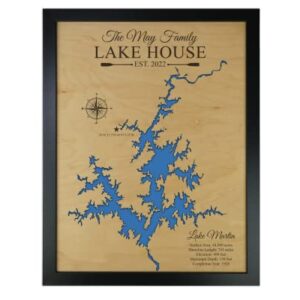 Personalized House Decor Wood Lake Map of Any Lake - Customized Handmade Gifts for Lake House Wall Decor