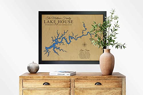 Personalized House Decor Wood Lake Map of Any Lake - Customized Handmade Gifts for Lake House Wall Decor