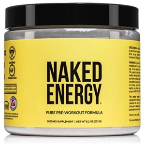 naked energy – pure pre workout powder for men and women, vegan friendly, unflavored, no added sweeteners, colors or flavors – 50 servings