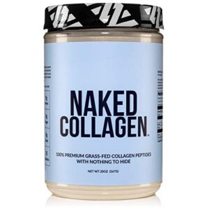 naked collagen – collagen peptides protein powder, 60 servings pasture-raised, grass-fed hydrolyzed collagen supplement | paleo friendly, non-gmo, keto, gluten free | unflavored 20oz