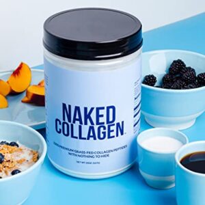 Naked Collagen - Collagen Peptides Protein Powder, 60 Servings Pasture-Raised, Grass-Fed Hydrolyzed Collagen Supplement | Paleo Friendly, Non-GMO, Keto, Gluten Free | Unflavored 20oz
