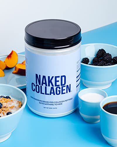 Naked Collagen - Collagen Peptides Protein Powder, 60 Servings Pasture-Raised, Grass-Fed Hydrolyzed Collagen Supplement | Paleo Friendly, Non-GMO, Keto, Gluten Free | Unflavored 20oz