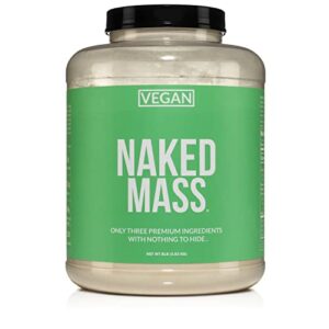 naked vegan mass – natural vegan weight gainer protein powder – 8lb bulk, gmo free, gluten free, soy free & dairy free. no artificial ingredients – 1,230 calories – 11 servings
