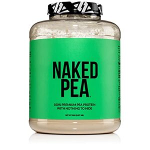 naked nutrition 5lb 100% pea protein powder from north american farms – vegan pea protein isolate – plant protein powder, easy to digest – speeds muscle recovery