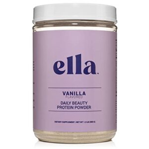 naked nutrition ella vanilla collagen protein powder for women – daily beauty protein powder with grass-fed collagen peptides – non-gmo, gluten-free, no artificial sweeteners – 20 servings
