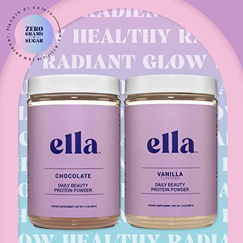 NAKED nutrition Ella Vanilla Collagen Protein Powder for Women - Daily Beauty Protein Powder with Grass-Fed Collagen Peptides - Non-GMO, Gluten-Free, No Artificial Sweeteners - 20 Servings