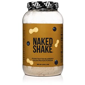 naked shake – peanut butter blueberry protein powder, plant based protein from us & canadian farms with mct oil, gluten-free, soy-free, no gmos or artificial sweeteners – 2.2 pounds