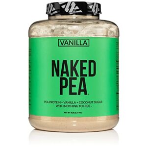 naked pea – vanilla pea protein – pea protein isolate from north american farms – 5lb bulk, plant based, vegetarian & vegan protein. easy to digest, non-gmo, gluten free, lactose free, soy free