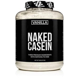 Naked Casein - Vanilla Micellar Casein Protein from US Farms - 5 Pound Bulk, GMO-Free, Gluten-Free, Soy-Free, Preservative-Free - Stimulate Muscle Growth - Enhance Recovery - 61 Servings