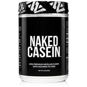 naked casein – 1lb 100% micellar casein protein from us farms – bulk, gmo-free, gluten free, soy free, preservative free – stimulate muscle growth – enhance recovery – 15 servings