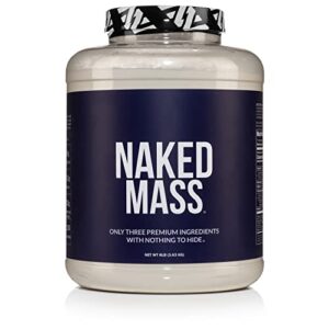 naked mass – natural weight gainer protein powder – 8lb bulk, gmo free, gluten free & soy free. no artificial ingredients – 1,250 calories – 11 servings