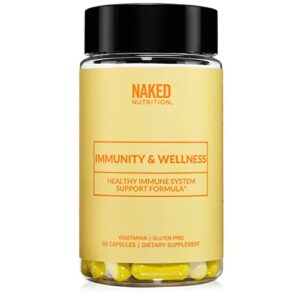 naked immunity & wellness – immune support supplement – immunity booster for enhanced health – gluten-free and vegetarian immune defense blend – 60 capsules