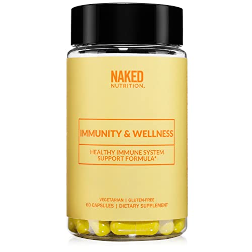 Naked Immunity & Wellness – Immune Support Supplement – Immunity Booster for Enhanced Health – Gluten-Free and Vegetarian Immune Defense Blend – 60 Capsules