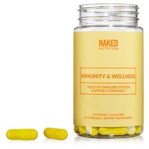 Naked Immunity & Wellness – Immune Support Supplement – Immunity Booster for Enhanced Health – Gluten-Free and Vegetarian Immune Defense Blend – 60 Capsules