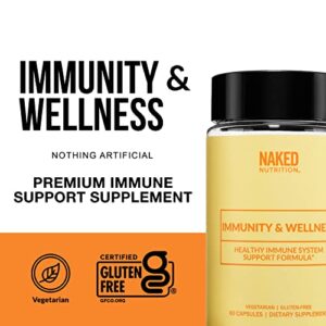 Naked Immunity & Wellness – Immune Support Supplement – Immunity Booster for Enhanced Health – Gluten-Free and Vegetarian Immune Defense Blend – 60 Capsules