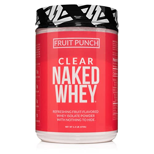 Clear Naked Whey Protein Isolate, Fruit Punch, 100% Iso Protein Powder, No GMOs or Artificial Sweeteners, Gluten-Free, Soy-Free - 30 Servings