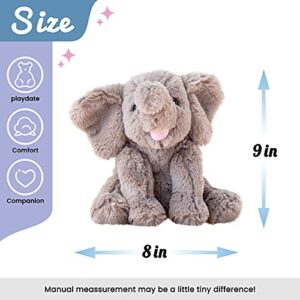 Hopearl Adorable Plush Calf Elephant Toy Floppy Elephish Ultra Soft Stuffed Animal for Boys Girls Kids Toddlers, Gray, 9''