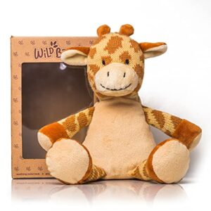wild baby giraffe stuffed animal – heatable microwavable plush pal with aromatherapy lavender scent for babies and kids – stuffed giraffe plush 12″
