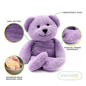 Thermal-Aid Zoo — Tumble The Lavender Bear — Kids Hot and Cold Pain Relief Heating Pad Microwavable Stuffed Animal and Cooling Pad — Easy Wash, Natural Sleep Aid — Pregnancy Must-Haves for Baby