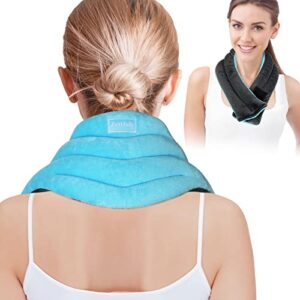 Microwave Heating pad for Neck Pain Relief, Lavender Microwavable Neck Wrap Moist Heat, Hand-Free Heated Neck Wrap for Cold & Warm Compress for Aches Sore Muscles, Tension, and Stress