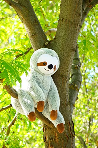 SENSORY4U Weighted Stuffed Animal- Super Soft, Cute Bear Weighted Sloth Stuffed Animal- 2.5lbs Weight for Comfort and Stress Relief- Durable, Comfy Weighted Plush Toy for Kids & Adults