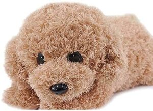 moonovator – stuffed golden doodle dog plush animal soft toy, cute, cuddly, gift for kids and those who love plush toys, 11 inches (light brown in color)